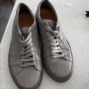 Men's Gray Leather Sneakers